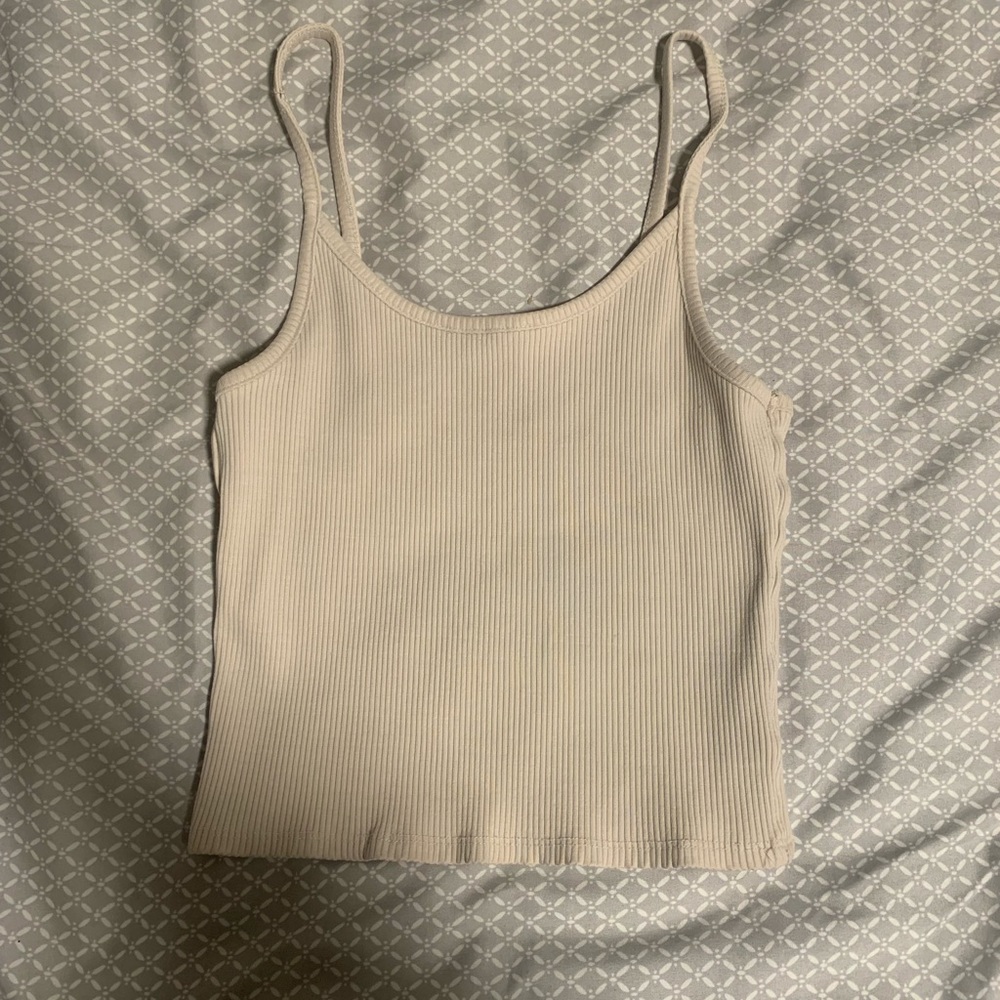 Cream American Eagle Crop Tank